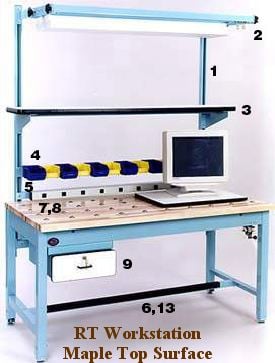 maple surface workbench with ball transfers